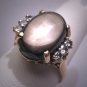 Antique 6ct Black Star Sapphire Diamond Ring Vintage Wedding Art Deco 30s