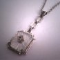 Antique Camphor Glass Crystal Necklace Vintage Art Deco 1920 Wedding Lavaliere