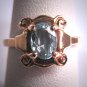 Vintage Aquamarine Ring Retro Art Deco 1930 Wedding Engagement