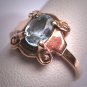 Vintage Aquamarine Ring Retro Art Deco 1930 Wedding Engagement
