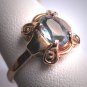 Vintage Aquamarine Ring Retro Art Deco 1930 Wedding Engagement