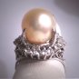 Antique Pearl Wedding Ring 10mm Vintage Victorian Art Deco Crown Set c.1930