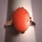 Antique Coral Ring Vintage Art Deco Pink 1940