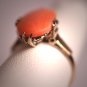 Antique Coral Ring Vintage Art Deco Pink 1940