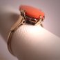 Antique Coral Ring Vintage Art Deco Pink 1940