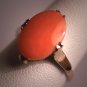 Antique Coral Ring Vintage Art Deco Pink 1940