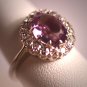 Antique Rose de France Amethyst Diamond Ring Art Deco Wedding