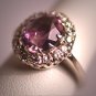 Antique Rose de France Amethyst Diamond Ring Art Deco Wedding