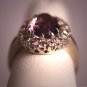 Antique Rose de France Amethyst Diamond Ring Art Deco Wedding