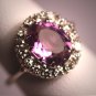 Antique Rose de France Amethyst Diamond Ring Art Deco Wedding