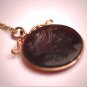 Antique Victorian Carnelian Glass Intaglio Cameo Pendant Gold c.1890 Neo Classic