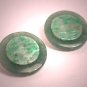 Vintage Jade Earrings Carved circa 1950