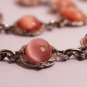 Antique Pink Moonstone Paste Necklace and Bracelet Set Art Deco