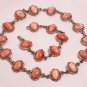Antique Pink Moonstone Paste Necklace and Bracelet Set Art Deco