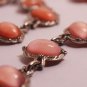 Antique Pink Moonstone Paste Necklace and Bracelet Set Art Deco