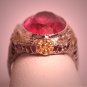 Antique Ruby Ring Victorian Art Deco Filigree