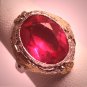 Antique Ruby Ring Victorian Art Deco Filigree