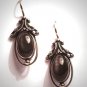 Vintage Victorian Black Star Sapphire Earrings Dangle Drop Silver Georgian