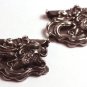 Rare Antique Art Nouveau Clips Sterling Silver Woman 1890