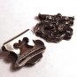 Rare Antique Art Nouveau Clips Sterling Silver Woman 1890