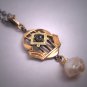 Antique Sapphire Necklace Pearl Vintage Edwardian Lavaliere Pendant
