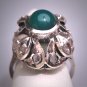 Antique Jade Rose Cut Diamond Ring Edwardian Art Deco Wedding
