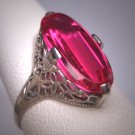 Antique Ruby Ring Vintage Art Deco Wedding White Gold