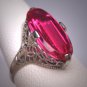 Antique Ruby Ring Vintage Art Deco Wedding White Gold