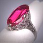 Antique Ruby Ring Vintage Art Deco Wedding White Gold
