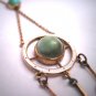 Rare Antique Turquoise Necklace Enamel Vintage 9ct Gold Victorian Arts & Crafts