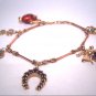 Antique Charm Bracelet Victorian Gold Enamel Garnets Gems