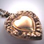 Antique Gold Heart Locket Vintage Victorian Aquamarine Paste Necklace Art Deco Nouveau
