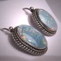 Vintage Victorian Australian Opal Earrings Silver Georgian