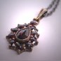 Antique Victorian Garnet Necklace Vintage Pendant