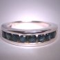 Sapphire Wedding Ring Band Vintage Retro Art Deco