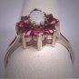 Vintage Australian Opal Ruby Ring Retro Art Deco Wedding