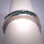 Emerald Wedding Ring Band Vintage Retro Art Deco