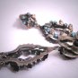Large Antique Turquoise Silver Bird Earrings Oaxaca Mexican Vintage Art Deco 1930