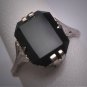 SOLD Antique Black Onyx Ring Vintage Art Deco Victorian Wedding