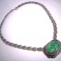 Amazing Antique Jade Enamel Filigree Necklace Vintage Art Deco 20s