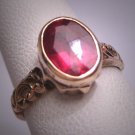 Antique Ruby Red Spinel Wedding Ring Gold Victorian - Art Deco c.1900
