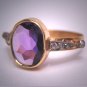 Antique Victorian Amethyst Diamond Ring Wedding Vintage 19th Century Gold