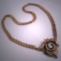 Antique Victorian Hard Stone Cameo Multicolored Gold Necklace Vintage c.1850