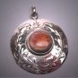Antique Fire Opal Pendant for Necklace Vintage Taxco Mexico Silver