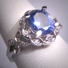 Vintage Tanzanite Diamond Ring White Gold Wedding 14K Art Deco