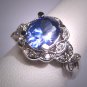 Vintage Tanzanite Diamond Ring White Gold Wedding 14K Art Deco