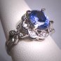 Vintage Tanzanite Diamond Ring White Gold Wedding 14K Art Deco