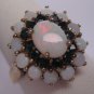 Vintage Australian Opal Sapphire Ring Estate Retro Deco