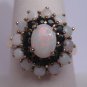 Vintage Australian Opal Sapphire Ring Estate Retro Deco