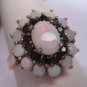 Vintage Australian Opal Sapphire Ring Estate Retro Deco